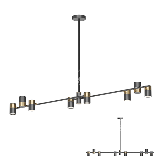 Sleek LED Track Lamp GITTAN 3D model image 1