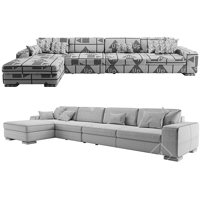 Elegant Pianca Meridiano Sofa 3D model image 4