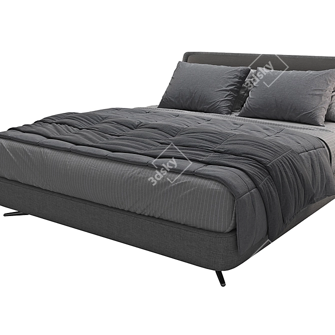 Elegant Spencer Minotti Bed 3D model image 2