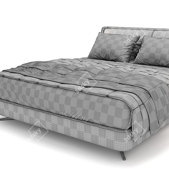 Elegant Spencer Minotti Bed 3D model image 3