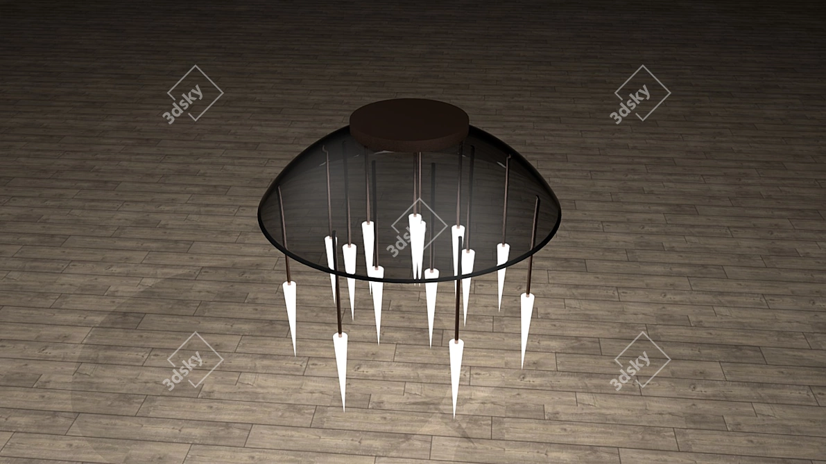 Sleek Glass Lamp - Sharp Angles & Soft Glow 3D model image 2