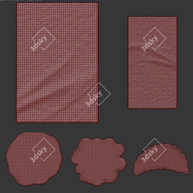 Vibrant Mix: Karismatisk Carpet Set 3D model image 2