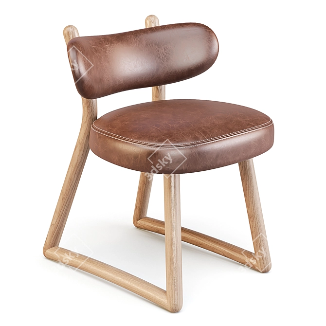 Pierre Augustin Rose: Polus 001 Oak Dining Chair 3D model image 1