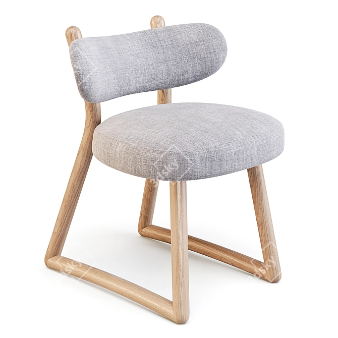 Pierre Augustin Rose: Polus 001 Oak Dining Chair 3D model image 2