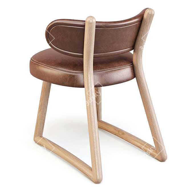 Pierre Augustin Rose: Polus 001 Oak Dining Chair 3D model image 3