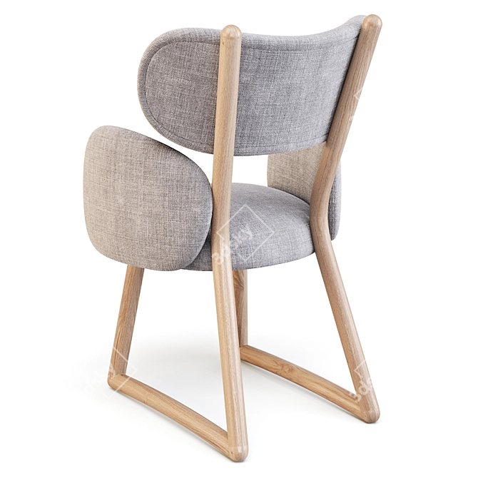 Polus 007: Stylish Oak Dining Chair 3D model image 3