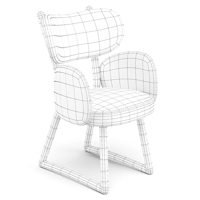 Polus 007: Stylish Oak Dining Chair 3D model image 4