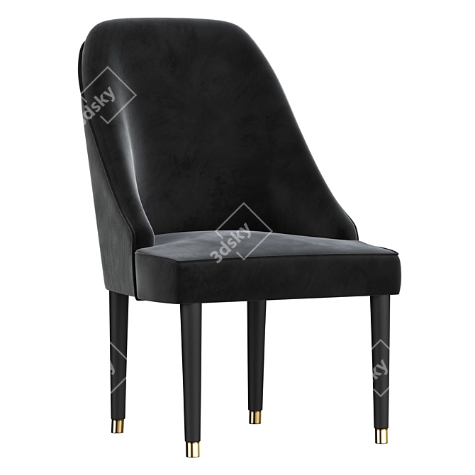 Elegant Velvet Dining Chair 3D model image 4