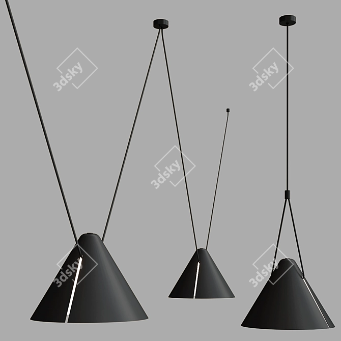 Sleek Aluminum Pendant: Super Attic 3D model image 2