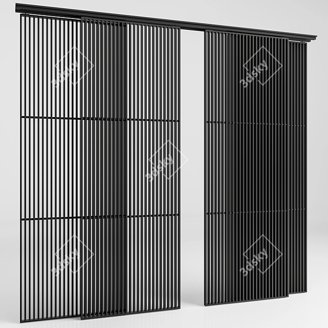 Boca Stripe Room Divider 3D model image 1