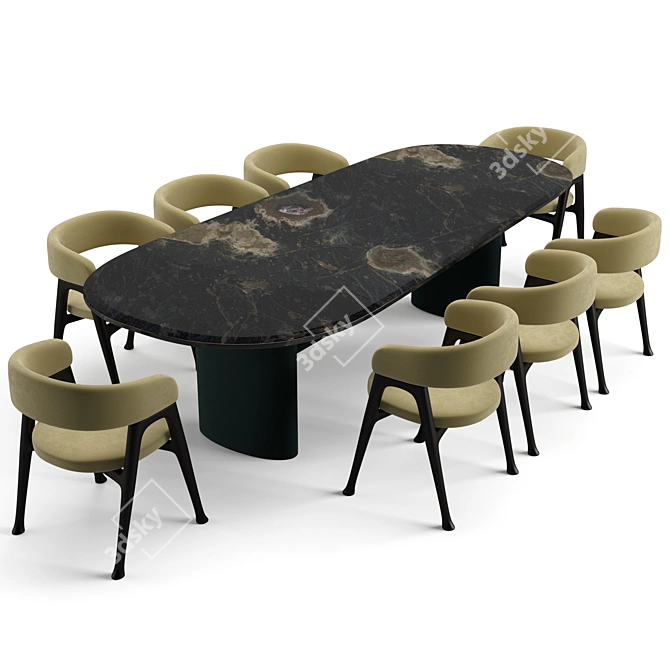 Modern Baxter Dinning Set 3D model image 3
