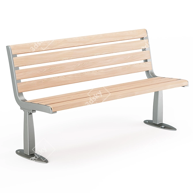 Outdoor Bench Sk.20-2/ Sk.20-1: 4 Styles, 4 Colors 3D model image 5