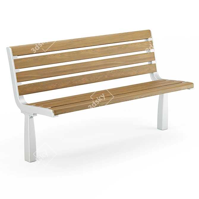 Outdoor Bench Sk.20-2/ Sk.20-1: 4 Styles, 4 Colors 3D model image 6