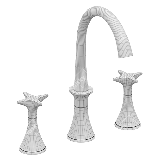 Stella 130 Three-Hole Washbasin Mixer 3D model image 3