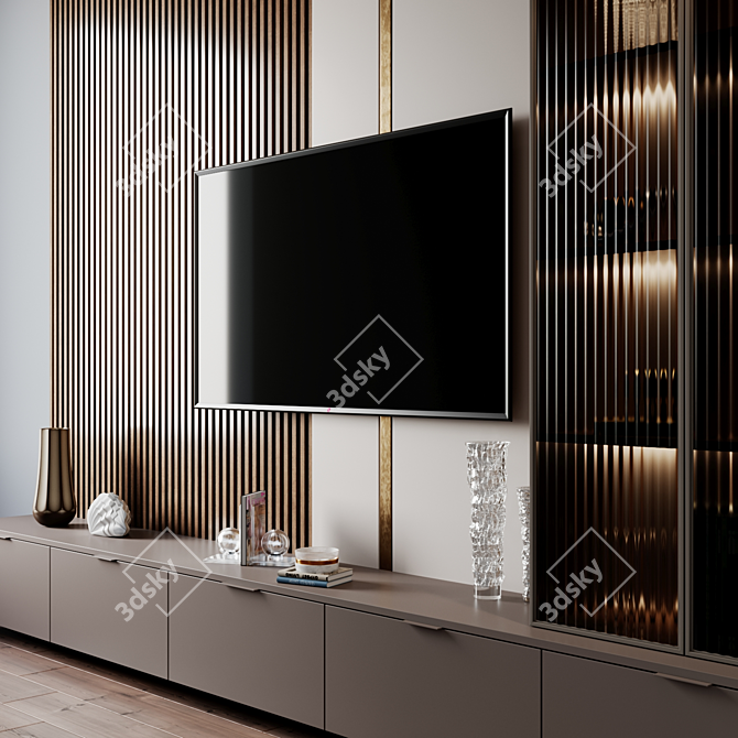 Modern TV Set 191: Immersive Entertainment Experience 3D model image 2