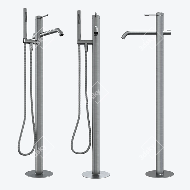 Elegant Floor Standing Bath Faucet 3D model image 1