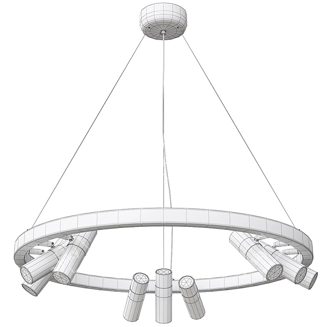 Modern Sleek Black Pendant Light 3D model image 2