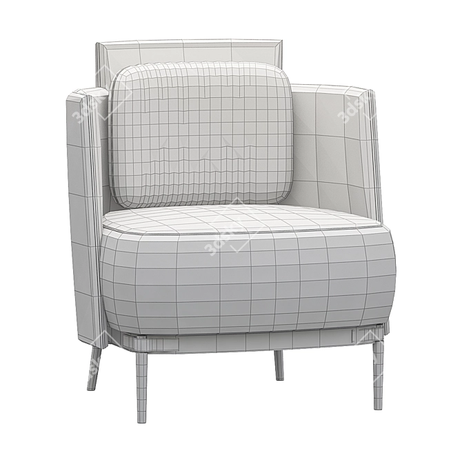 Elegant Modern Tape Armchair 3D model image 2