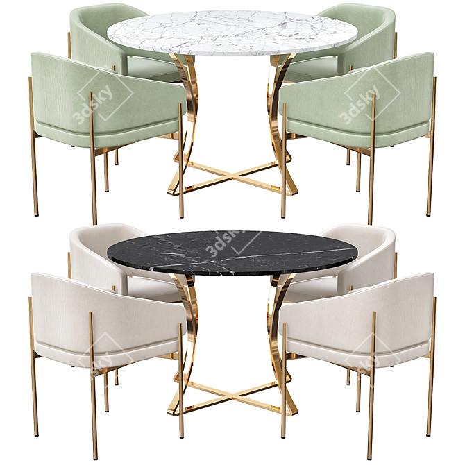 Houston & Irving Dining Set 3D model image 1
