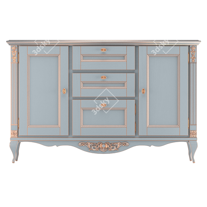 Timber Naples Mocha Buffet 3D model image 2