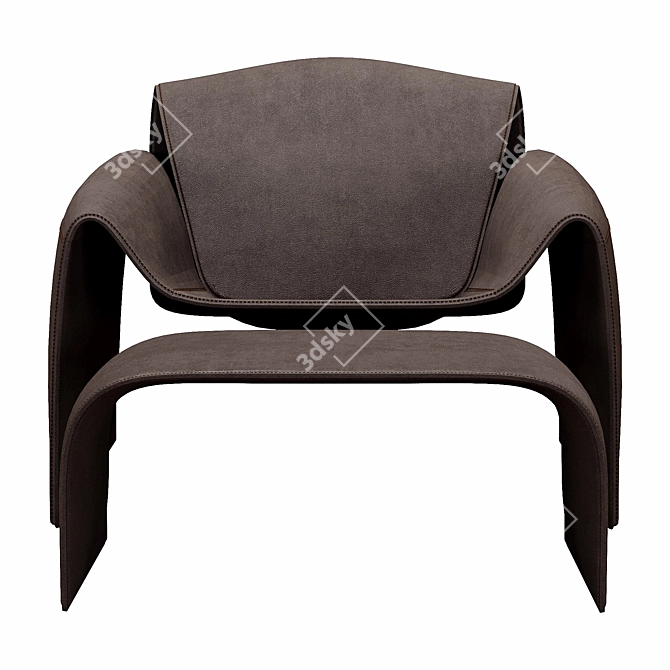 Modern Poliform Le Club Lounge Chair 3D model image 5