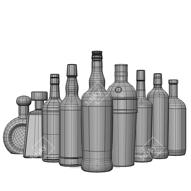 Sleek Bottle Design 3D model image 5