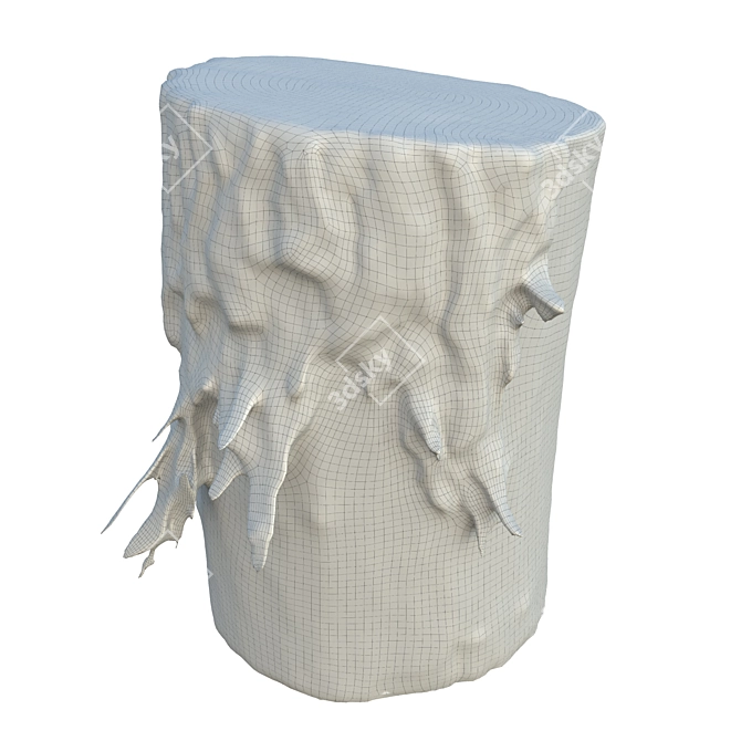 Vintage Tree Trunk Sculpture 3D model image 6
