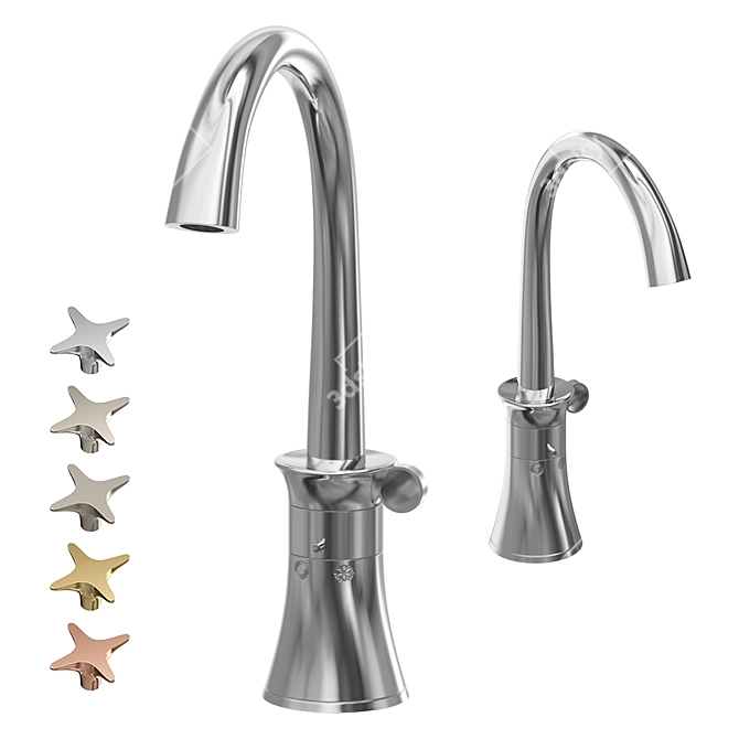 Stella 130 Single-Hole Washbasin Mixer 3D model image 1