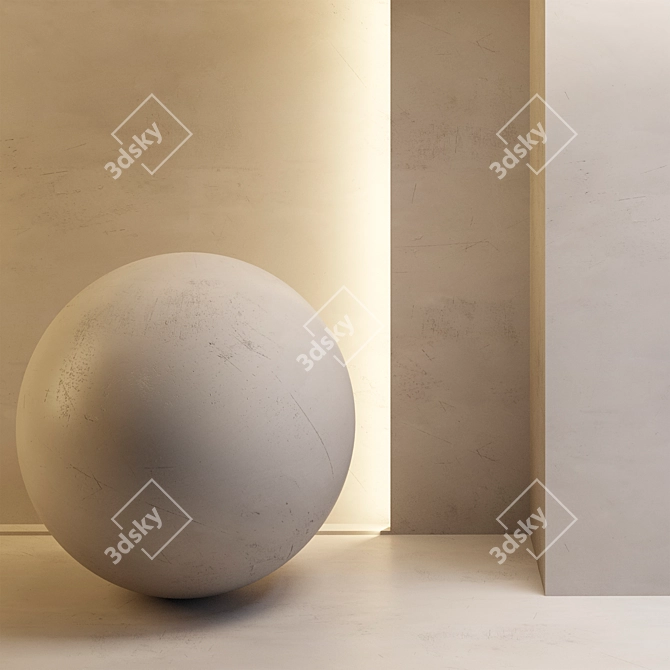 Textured Plaster Wall Light 3D model image 1