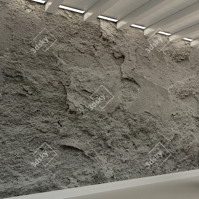 Vintage Concrete Wall Texture 3D model image 3