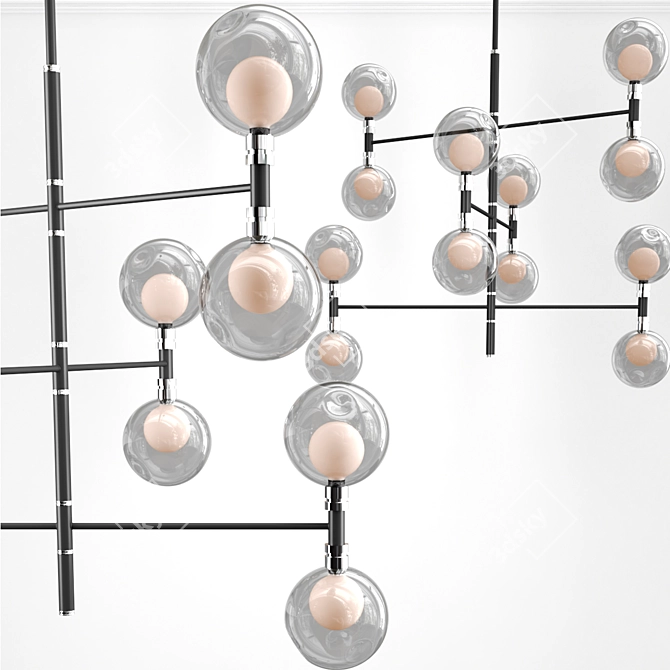 Postmodern Glass Pendant Lamp 3D model image 3