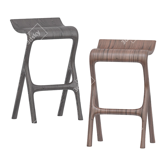 Umthi Bar Stool: Exquisite Craftsmanship 3D model image 3