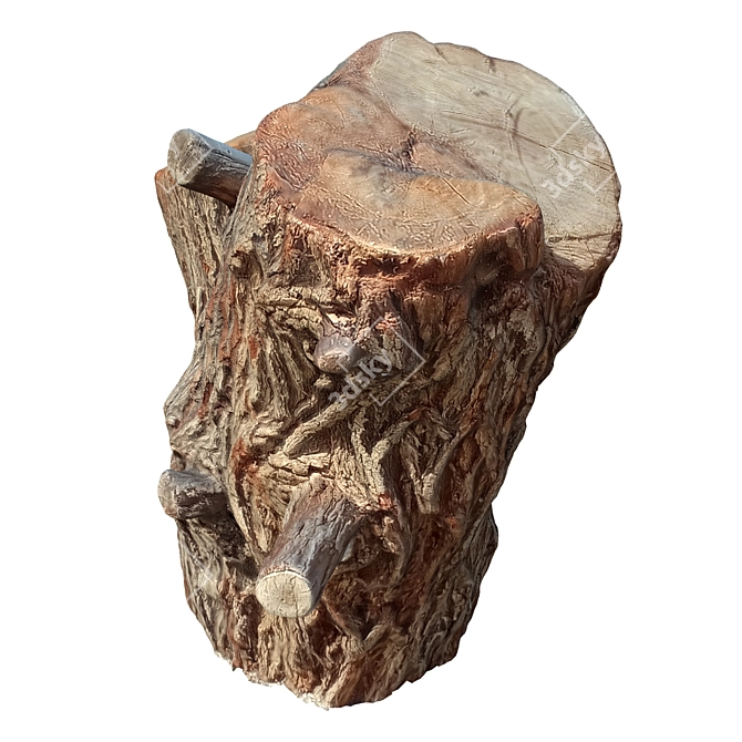 14-Inch Tree Trunk Sculpture 3D model image 3