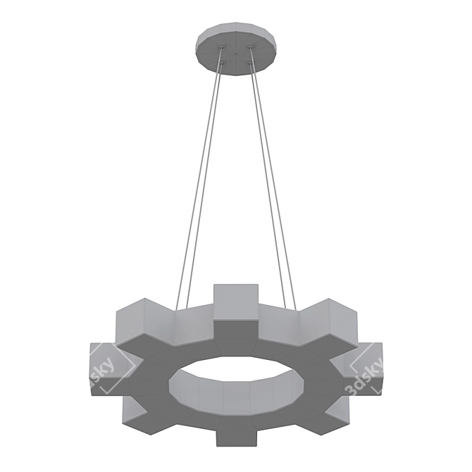 Modern Gear Art Chandelier 3D model image 2