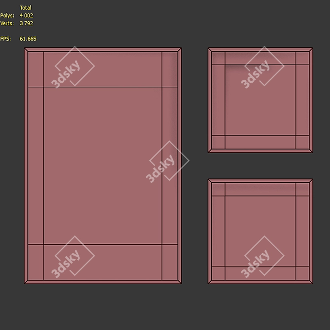 Modern Cat Picture Frame Set 3D model image 7