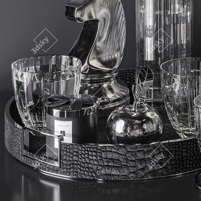 Chrome Decor Set - 36 Pieces 3D model image 9
