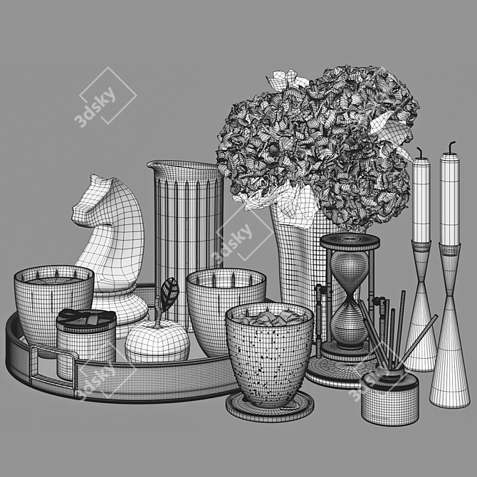 Chrome Decor Set - 36 Pieces 3D model image 11