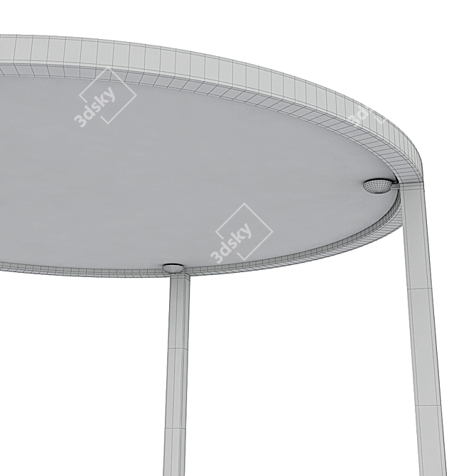 Gold Glam Glass Side Table 3D model image 5