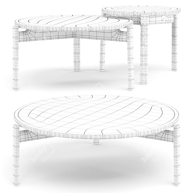 Serenity Oak Lounge Table 3D model image 2