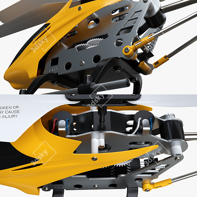 RC Mini Helicopter: Remote Control, PBR Textures, 3D Model 3D model image 4