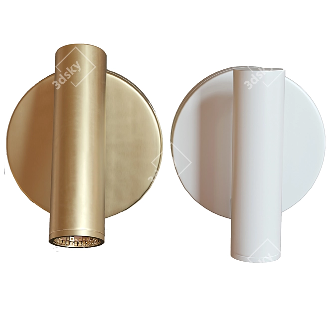 Elegant Pivotable LED Wall Light 3D model image 2