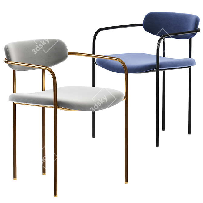 Modern Parker Dining Chair 3D model image 2