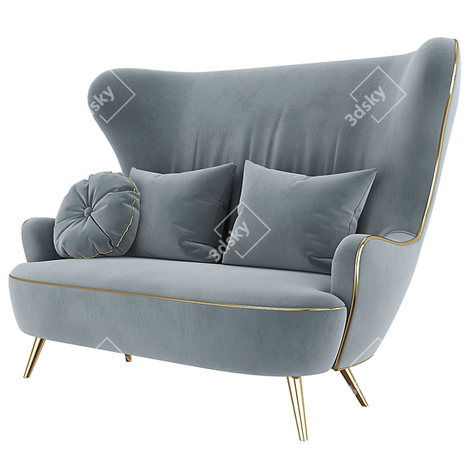 Elegant Wingback Sofa: Tom Dixon Design 3D model image 3