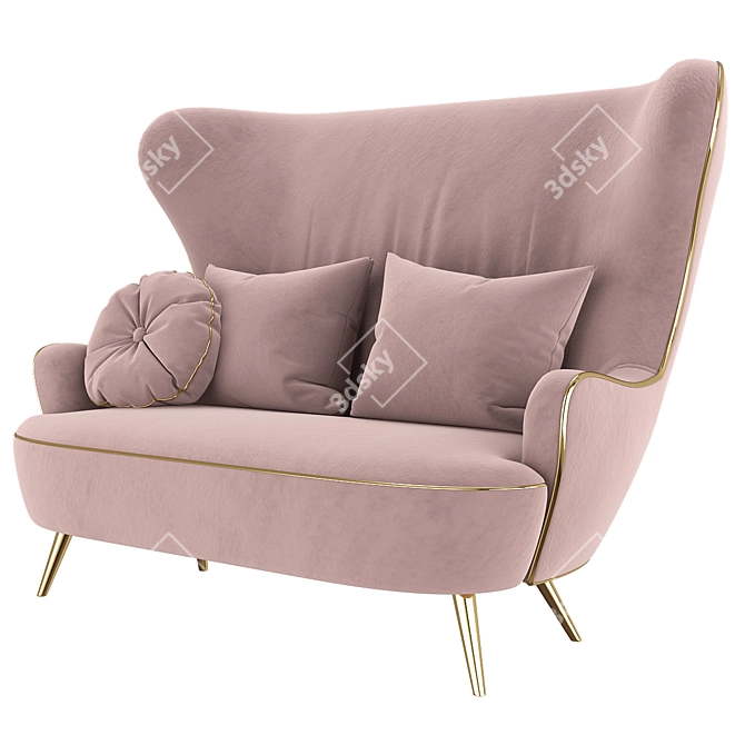 Elegant Wingback Sofa: Tom Dixon Design 3D model image 4