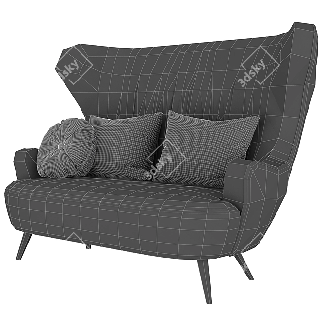 Elegant Wingback Sofa: Tom Dixon Design 3D model image 6