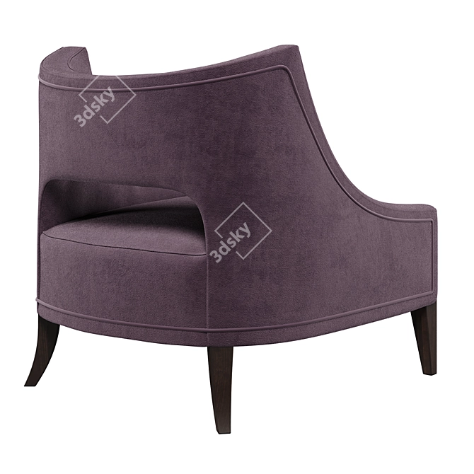 Elegant Piedmont Lounge Chair 3D model image 2