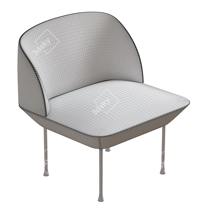 Minimalist Scandinavian Oslo Armchair 3D model image 4