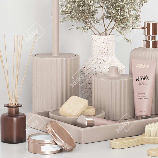 Modern Bathroom Set: Stylish and Functional 3D model image 2