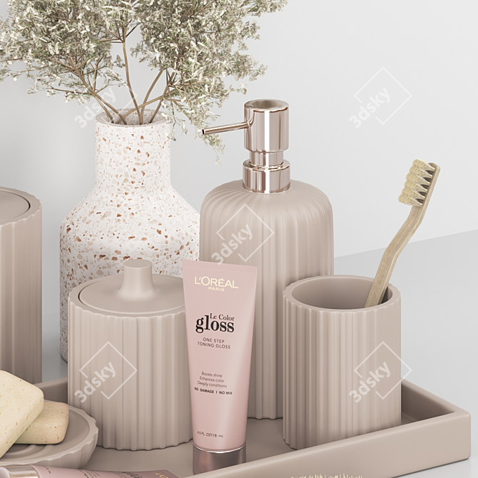 Modern Bathroom Set: Stylish and Functional 3D model image 3