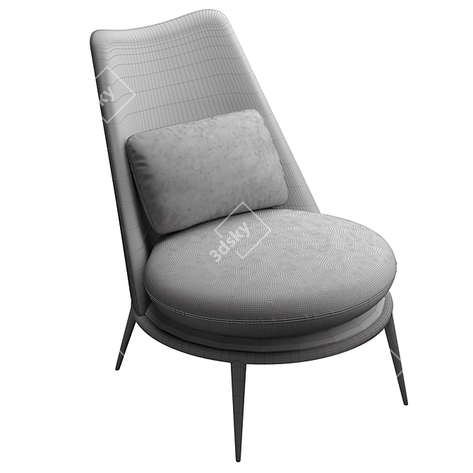 Luxury Aurora Armchair by Cantori 3D model image 5